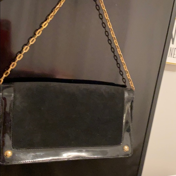 Black patent and suede purse - Picture 2 of 2